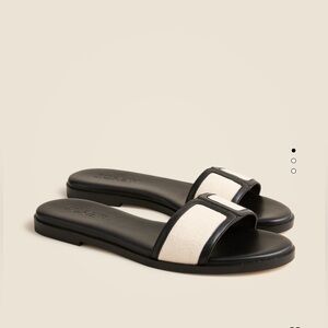 J.Crew NEW IN BOX,  Women's Slide Sandals, in Canvas and Leather, 8